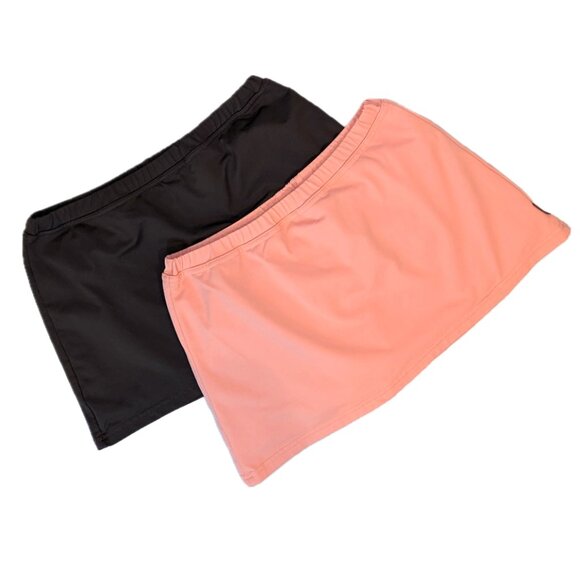 PrAna | Set of 2 Sugar Mini Skirts with Shorts in Chocolate Brown & Coral Small - Picture 2 of 16